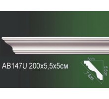 AB147U Плинтус потолочный без орнамента