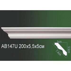 AB147U Плинтус потолочный без орнамента