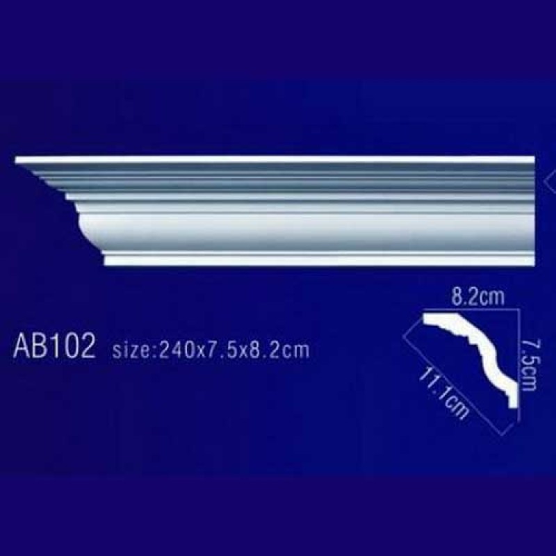 Плинтус потолочный без орнамента Гибкий AB102F в Казани