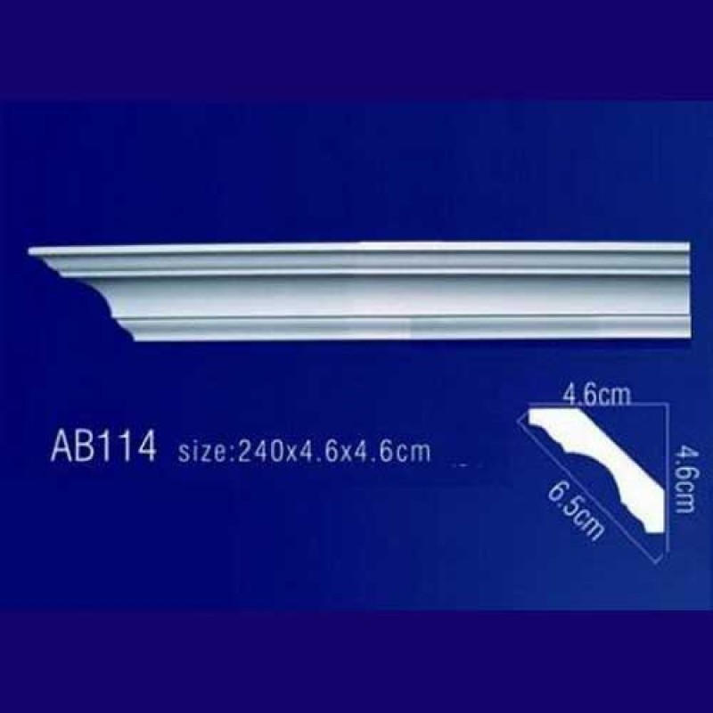 Плинтус потолочный без орнамента Гибкий AB114F в Казани