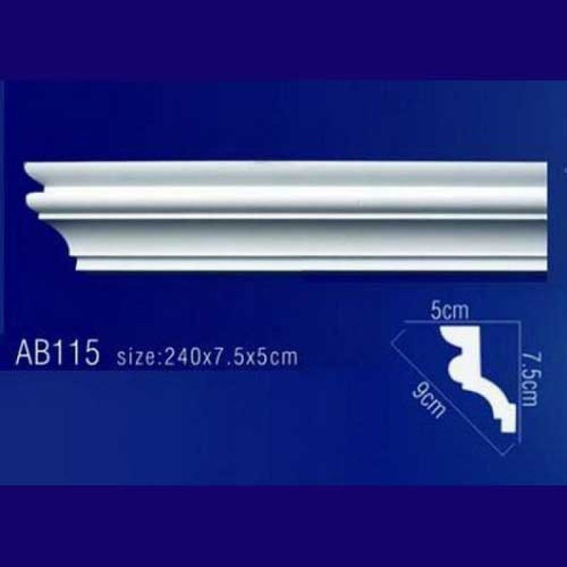Плинтус потолочный без орнамента Гибкий AB115F в Казани