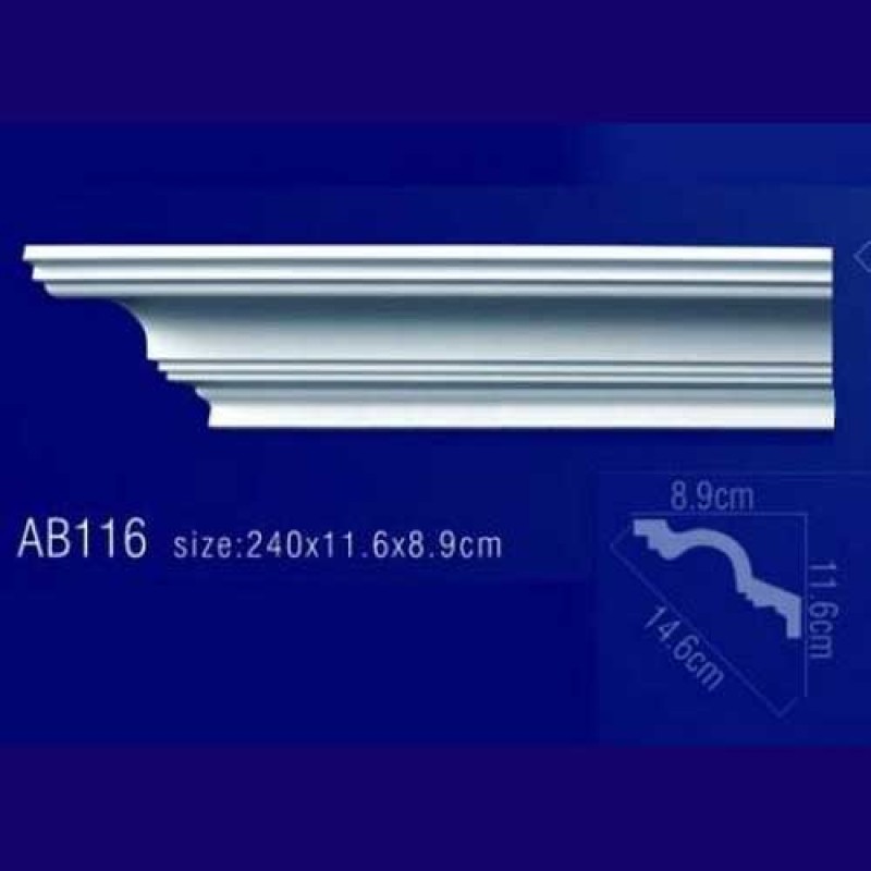 AB116 Плинтус потолочный без орнамента в Казани