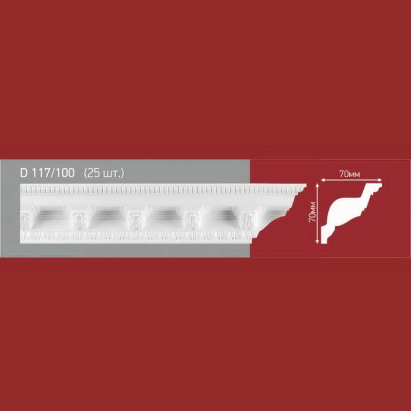 Плинтус потолочный полистиролD117-100 (25) в Казани