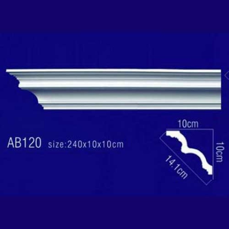 AB120 Плинтус потолочный без орнамента в Казани