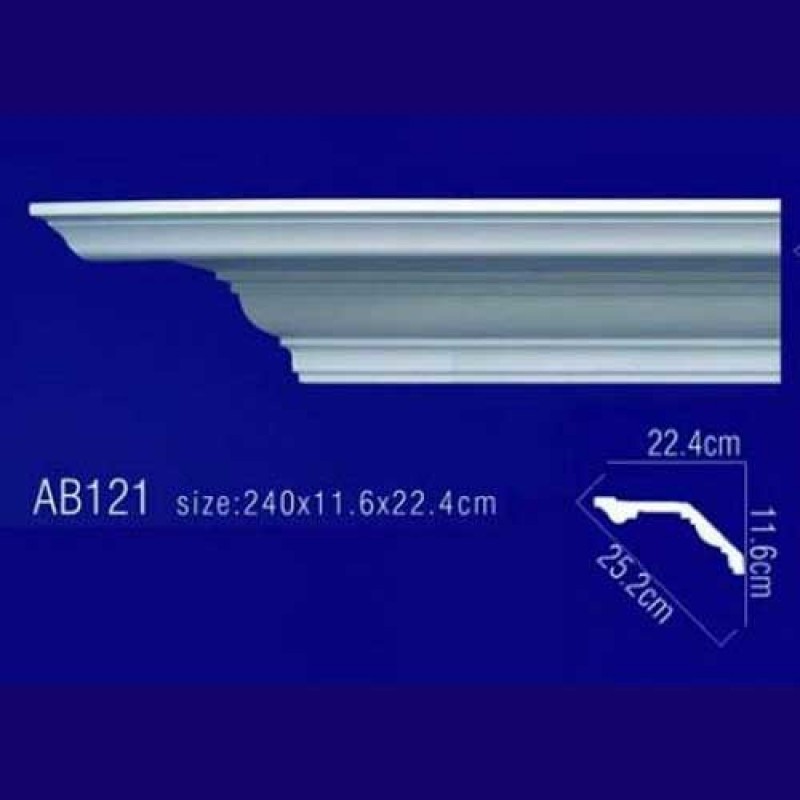 AB121 Плинтус потолочный без орнамента в Казани