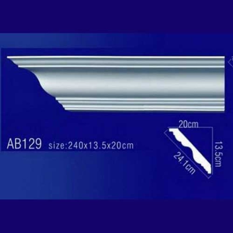 AB129 Плинтус потолочный без орнамента в Казани