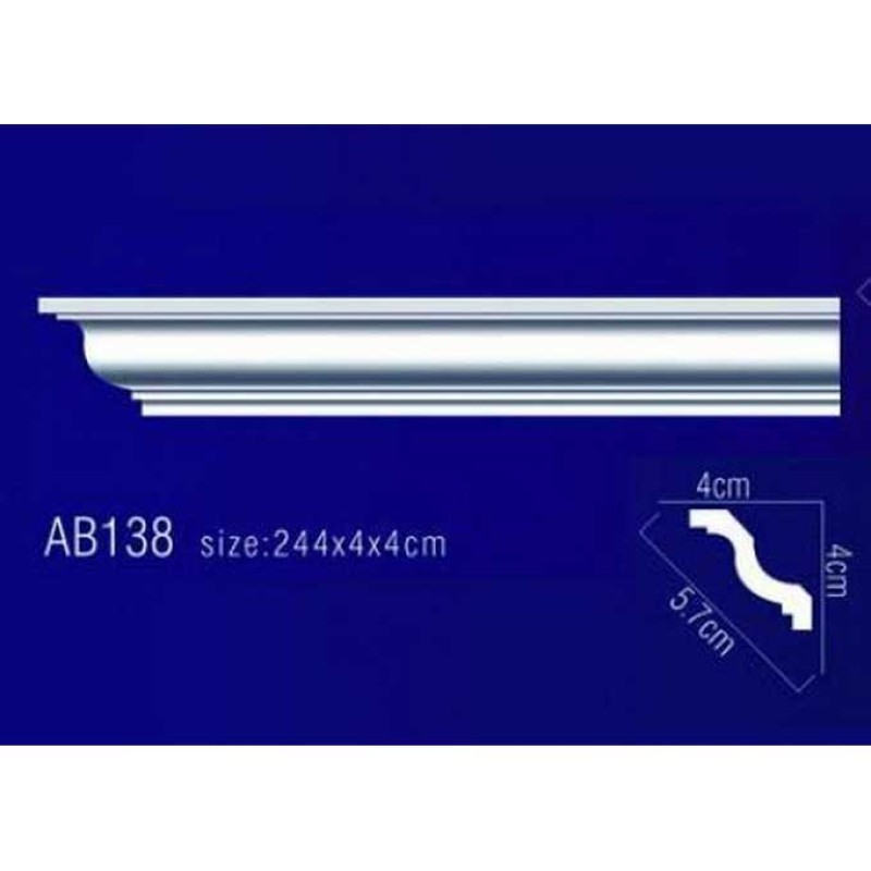 AB138 Плинтус потолочный без орнамента в Казани