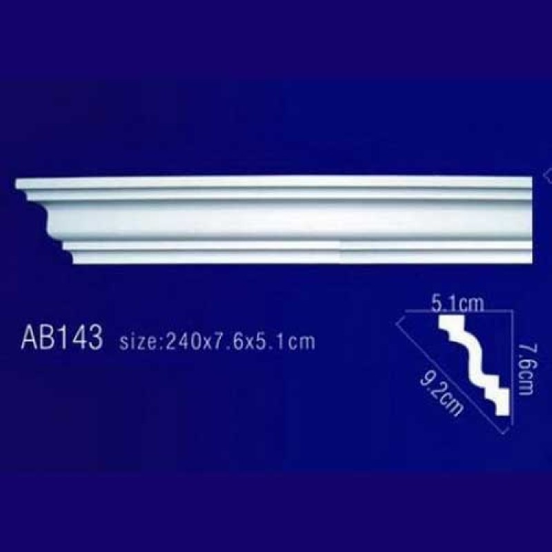 Плинтус потолочный без орнамента Гибкий AB143F в Казани