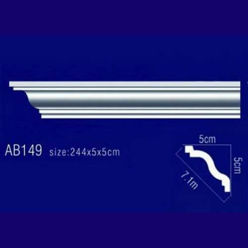 AB149 Плинтус потолочный без орнамента в Казани