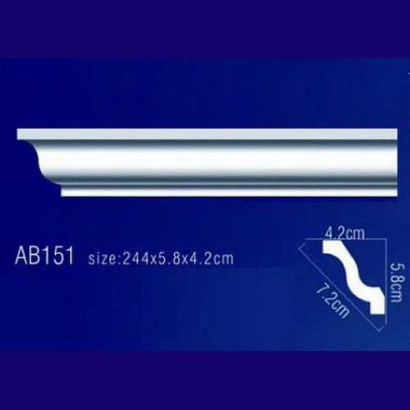 AB151 Плинтус потолочный без орнамента в Казани