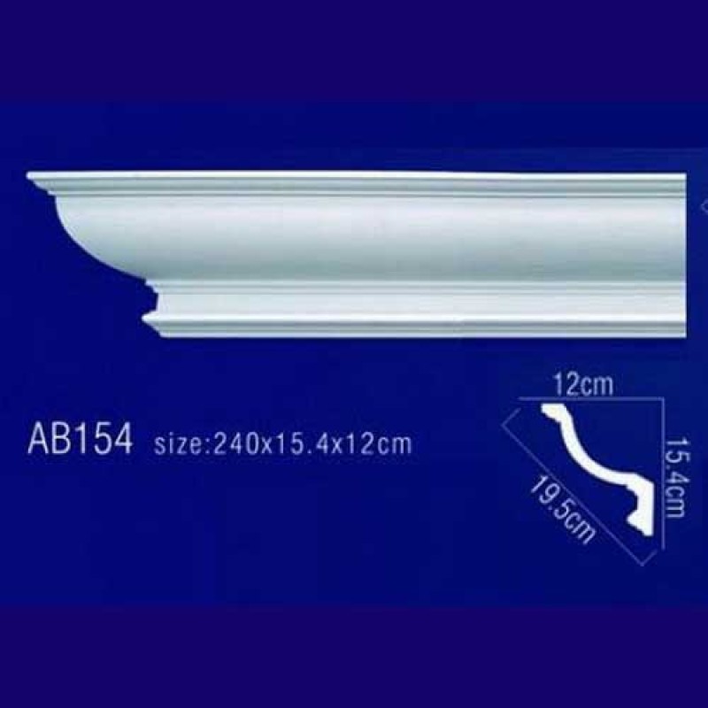 AB154 Плинтус потолочный без орнамента в Казани