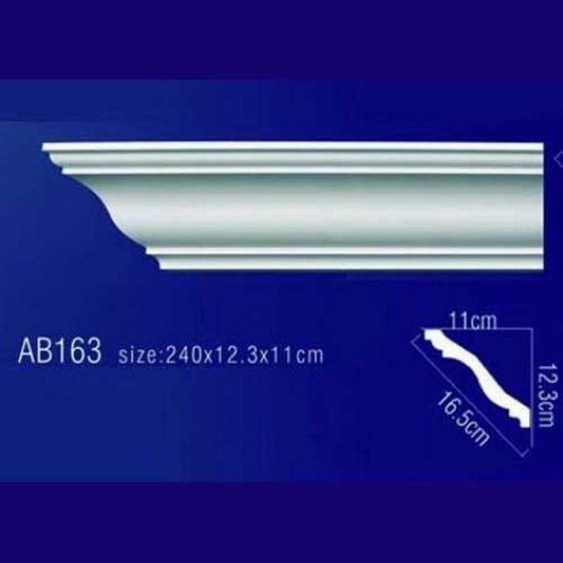 AB163 Плинтус потолочный без орнамента в Казани