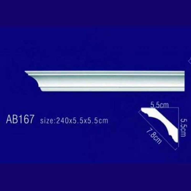 AB167 Плинтус потолочный без орнамента в Казани