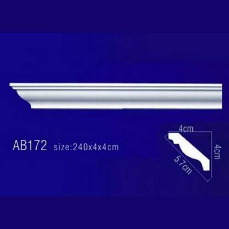 Плинтус потолочный без орнамента Гибкий AB172F в Казани