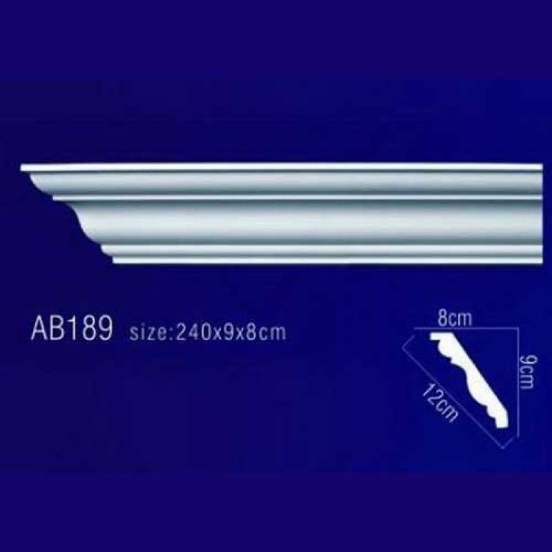 Плинтус потолочный без орнамента Гибкий AB189F в Казани