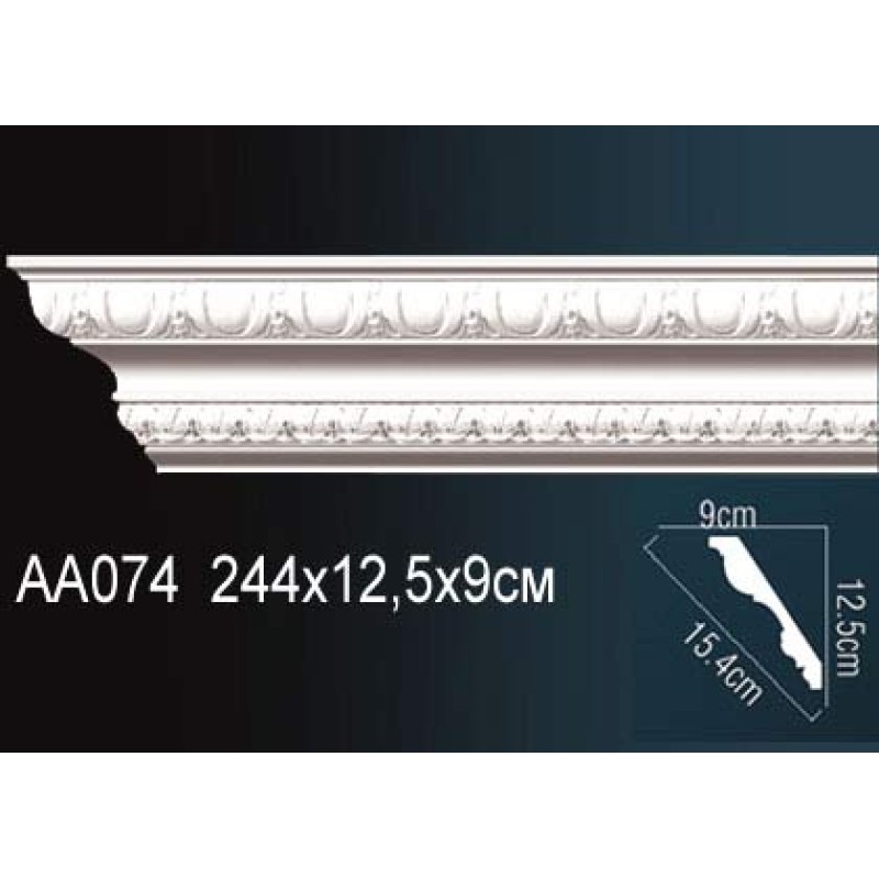 Карниз потолочный с рисунком AA074 в Казани
