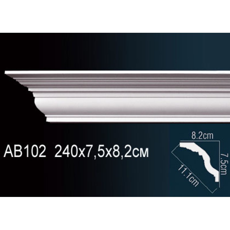 Карниз потолочный гладкий AB102 в Казани