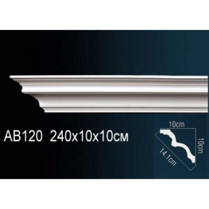 Карниз потолочный гладкий AB120F в Казани