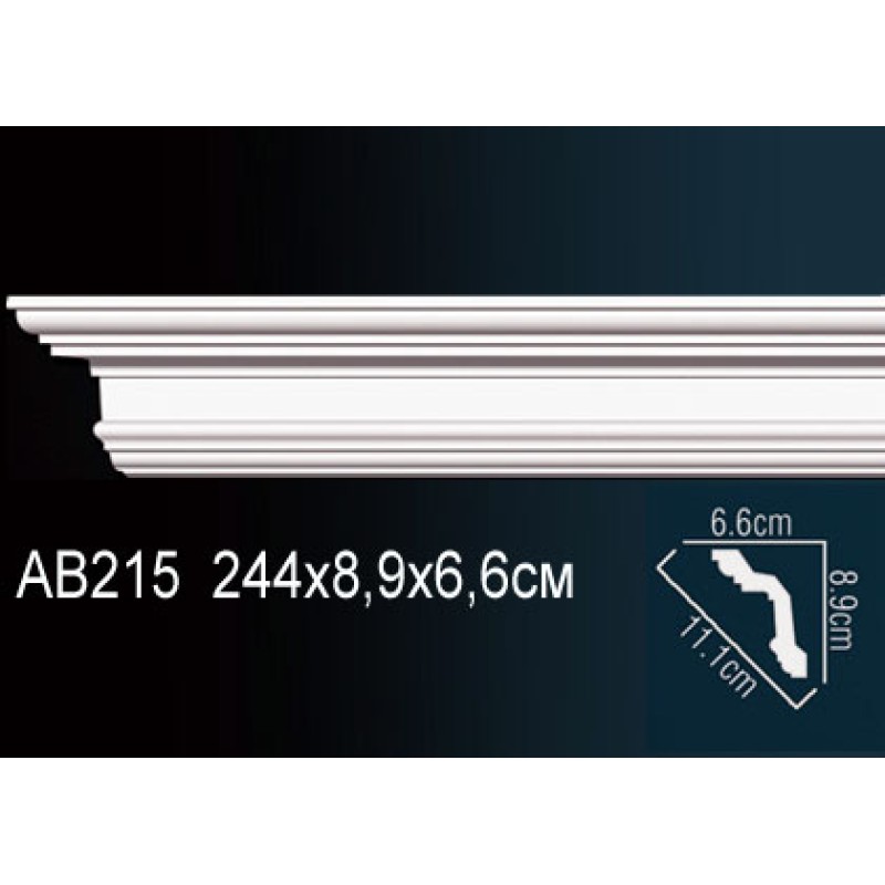 Карниз потолочный гладкий AB215 в Казани