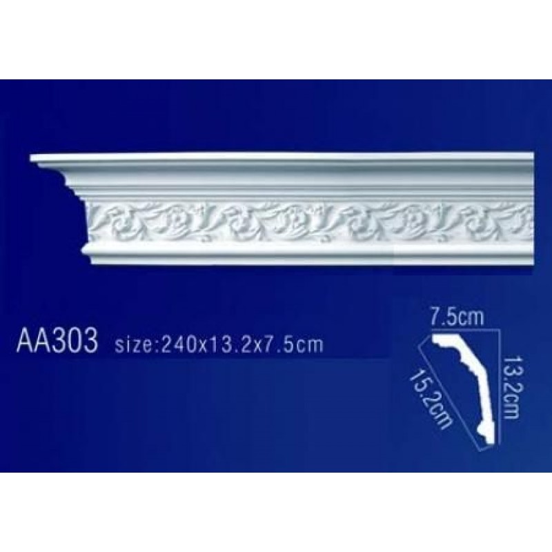 потолочный плинтус с орнаментом Гибкий AA303F в Казани