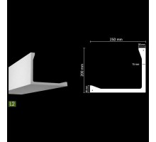 Гладкий потолочный профиль для скрытого освещения. L2