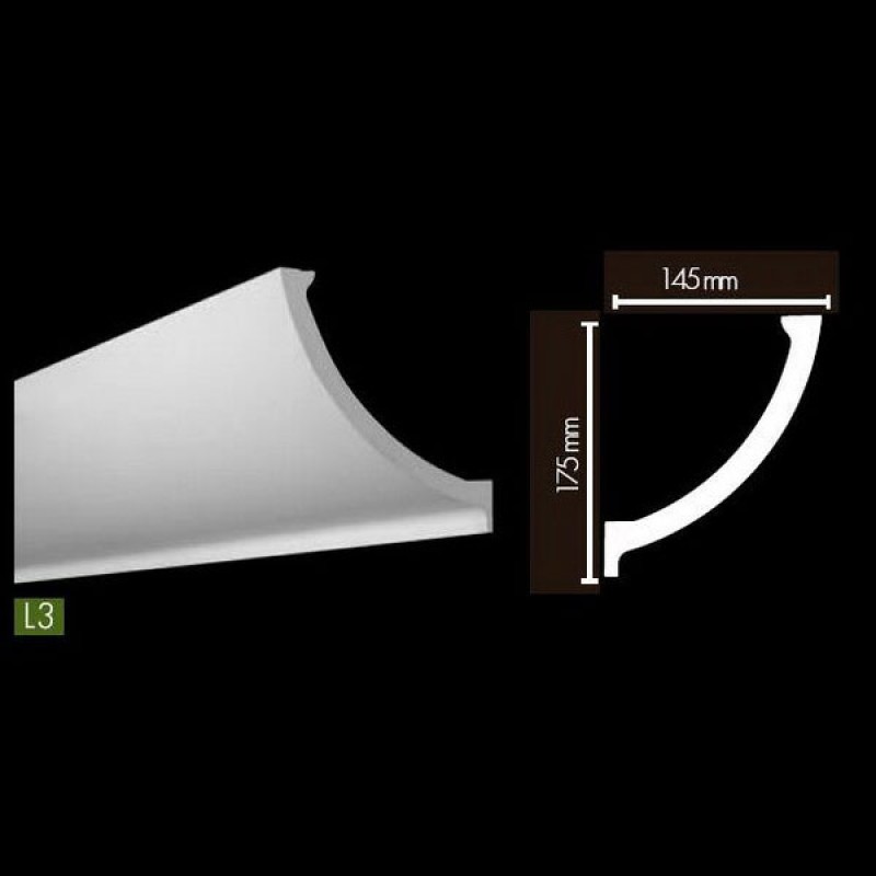 Гладкий потолочный профиль для скрытого освещения. L3 в Казани