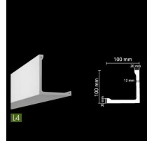 Гладкий потолочный профиль для скрытого освещения. L4 в Казани