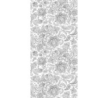 Текстильный орнамент серебро пластиковая панель 250 мм.