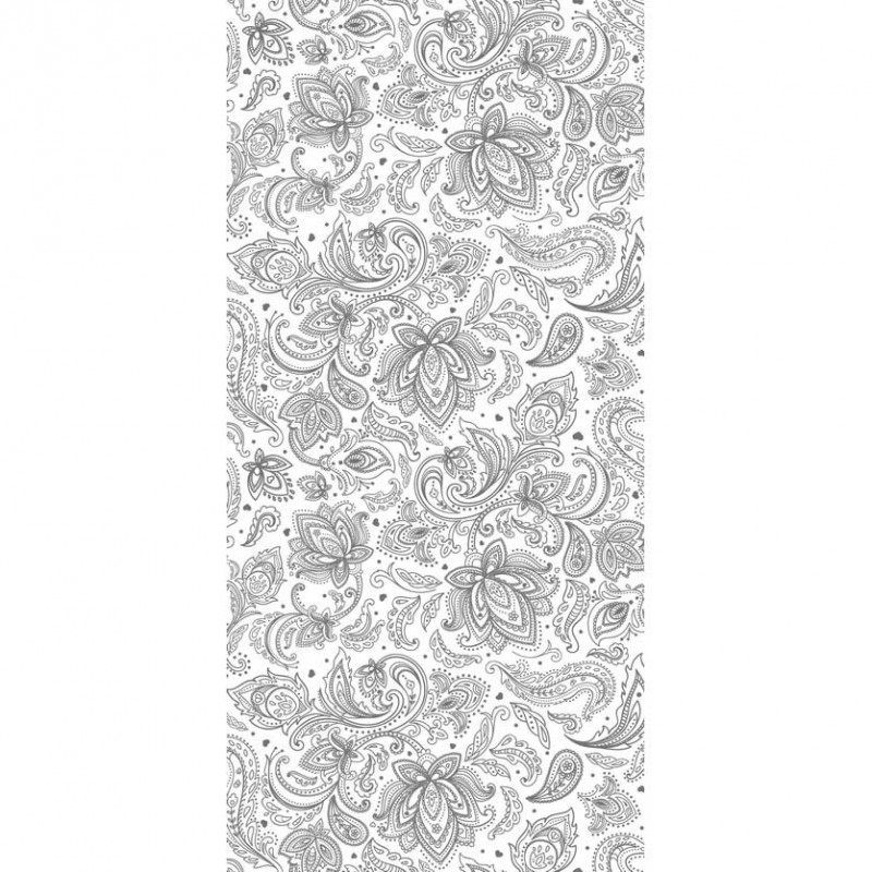 Текстильный орнамент серебро пластиковая панель 250 мм. в Казани