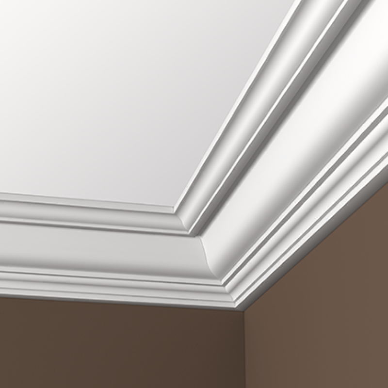 Плинтус потолочный без орнамента Гибкий 1.50.134F в Казани