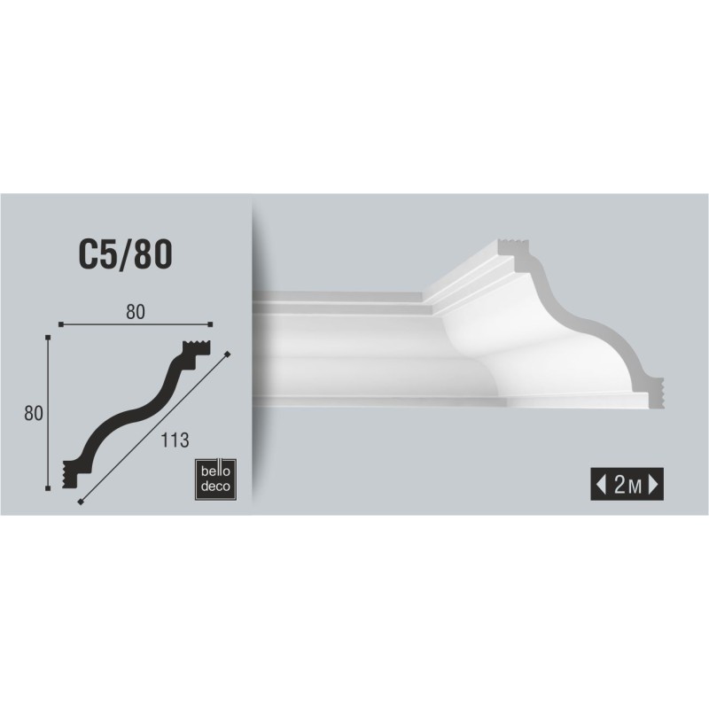 Плинтус потолочный C 05/80 в Казани