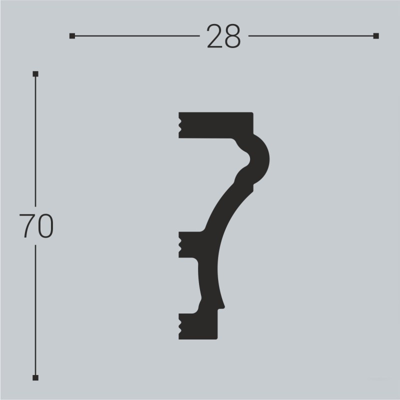 Молдинг ударопрочный М7 70-28 в Казани
