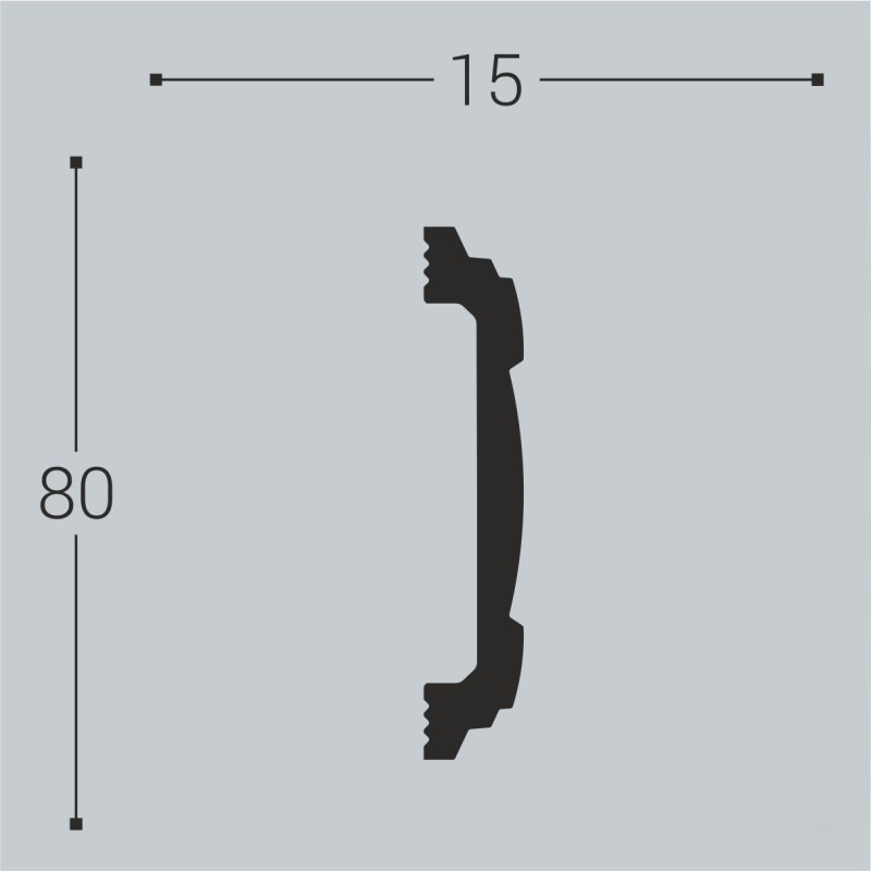 Молдинг ударопрочный М8 80-15 в Казани