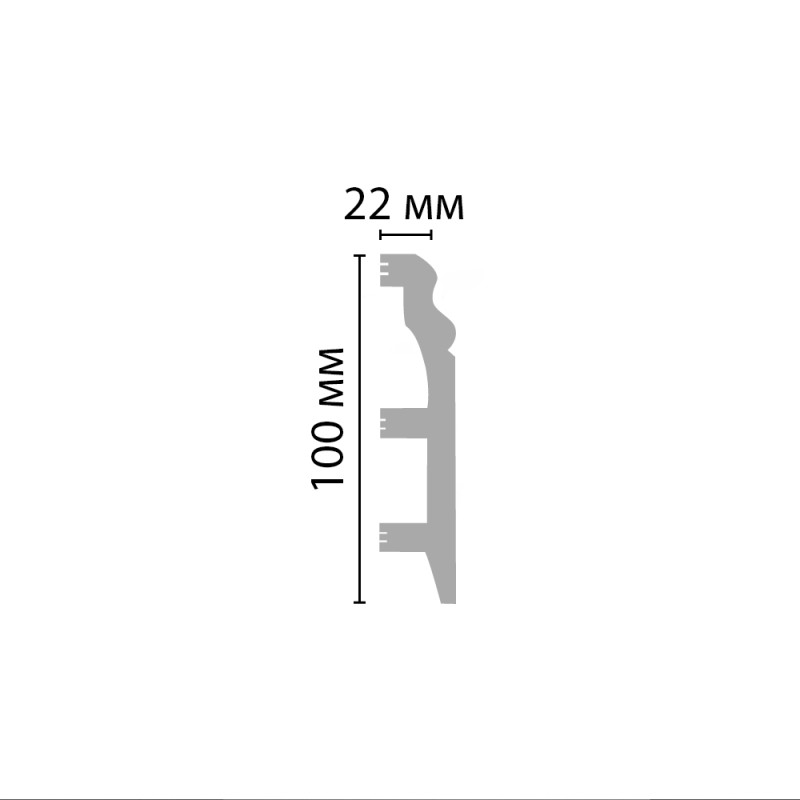 Плинтус напольный D232-1632ДМ (100*22*2400 мм)