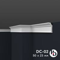 Потолочный плинтус из жесткого XPS ПраймДекор HD DC02