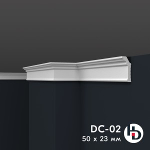 Потолочный плинтус из жесткого XPS ПраймДекор HD DC02 в Казани