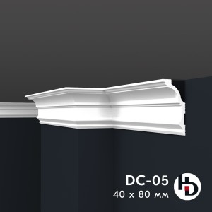 Потолочный плинтус из жесткого XPS ПраймДекор HD DC05 80/40 в Казани