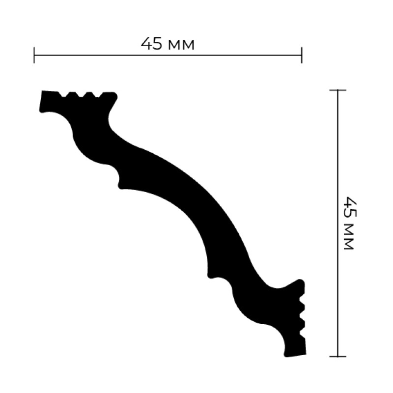Плинтус потолочный ПраймДекор K-50 45/45 в Казани