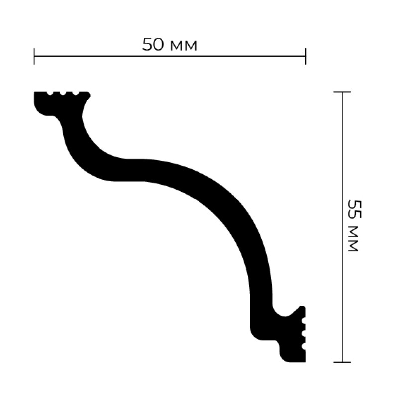 Плинтус потолочный ПраймДекор C-65 55/50 в Казани