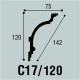 Плинтус потолочный C 17/120 120x75
