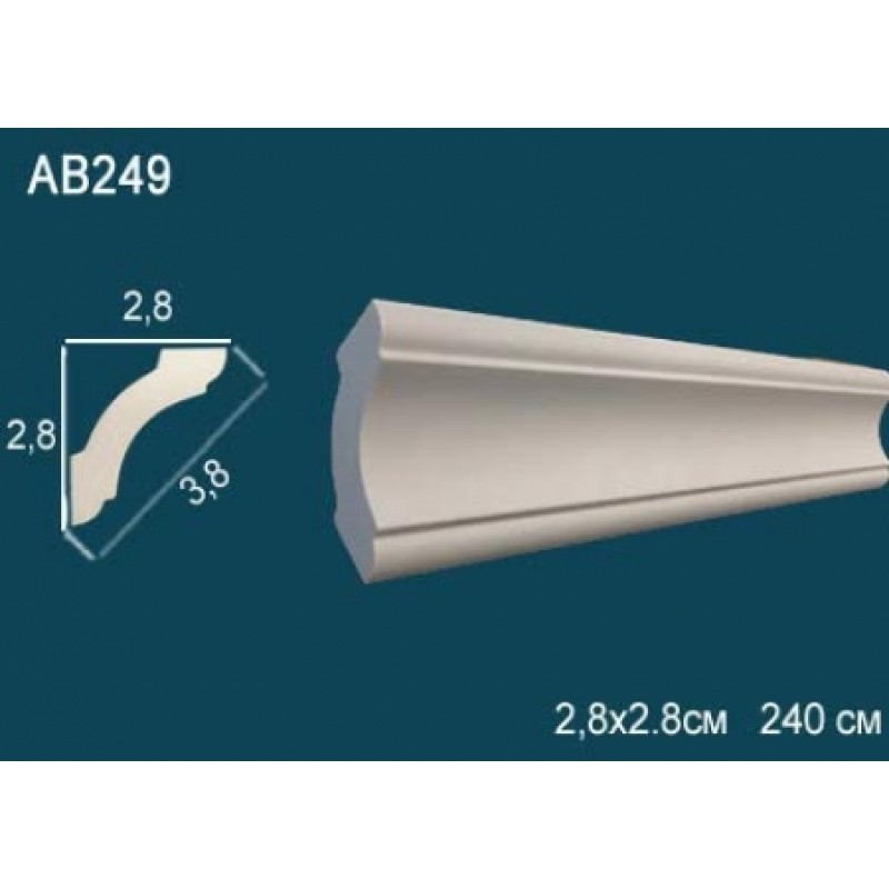 Потолочный плинтус без орнамента гибкий AB249F в Казани