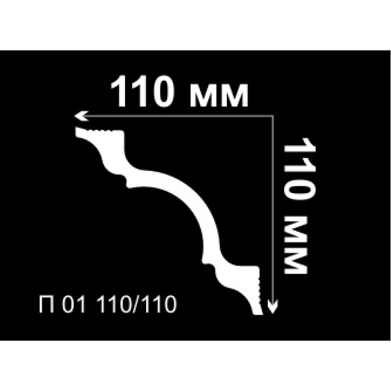 Плинтус потолочный П 01 110/110 в Казани