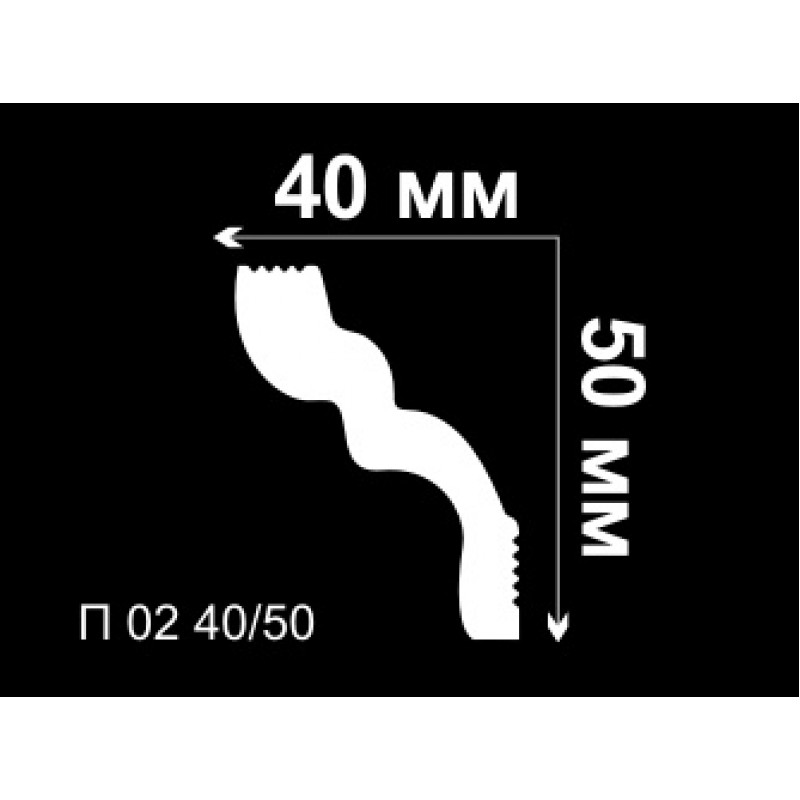 Плинтус потолочный П 02 40/50 в Казани