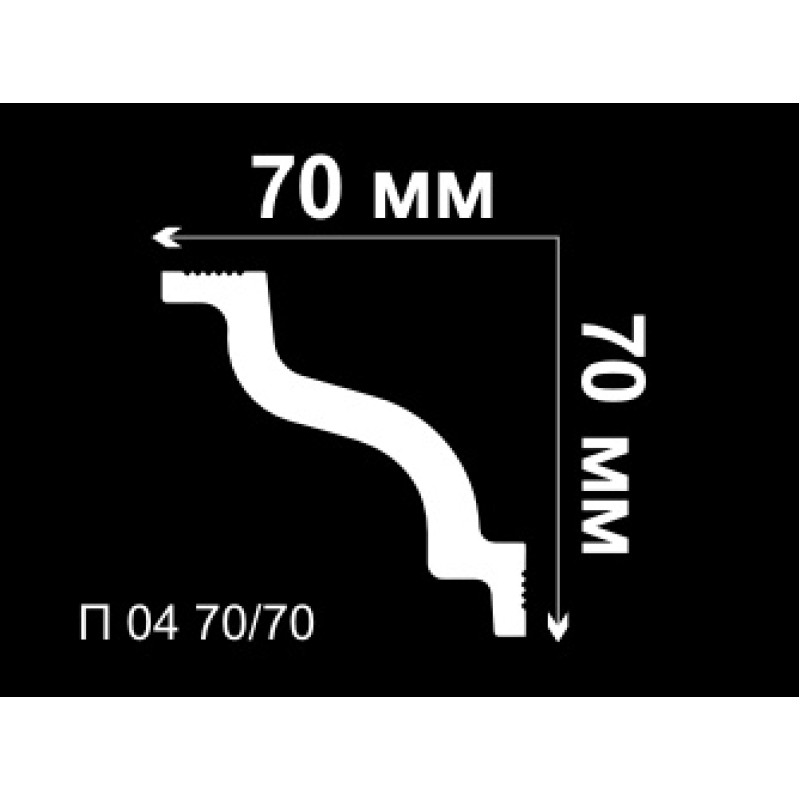 Плинтус потолочный П 04 70/70 в Казани