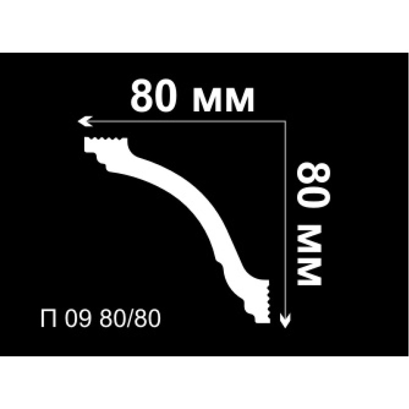 Плинтус потолочный П 09 80/80 в Казани