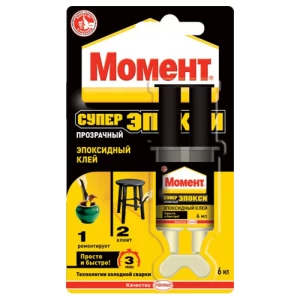 Клей Момент Супер Эпокси, прозр., шприц, 6мл