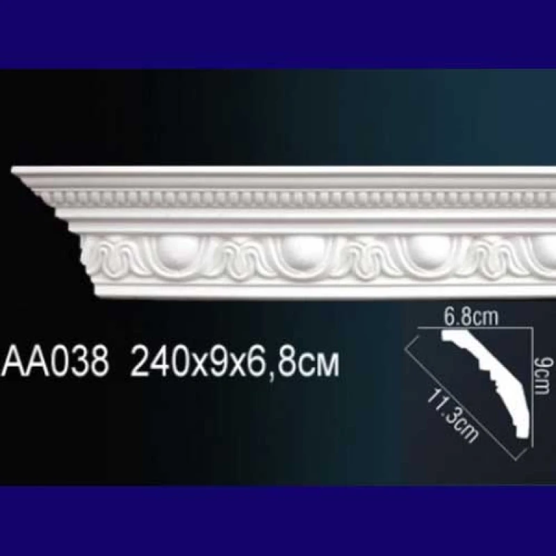 потолочный плинтус с орнаментом AA038 в Казани