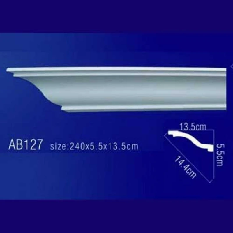 AB127 Плинтус потолочный без орнамента в Казани