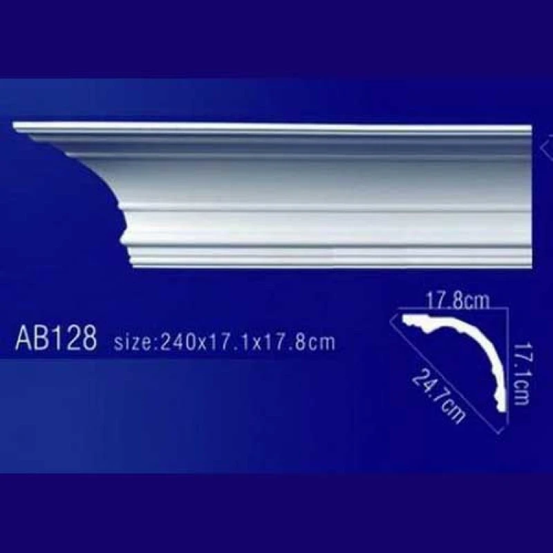 AB128 Плинтус потолочный без орнамента в Казани