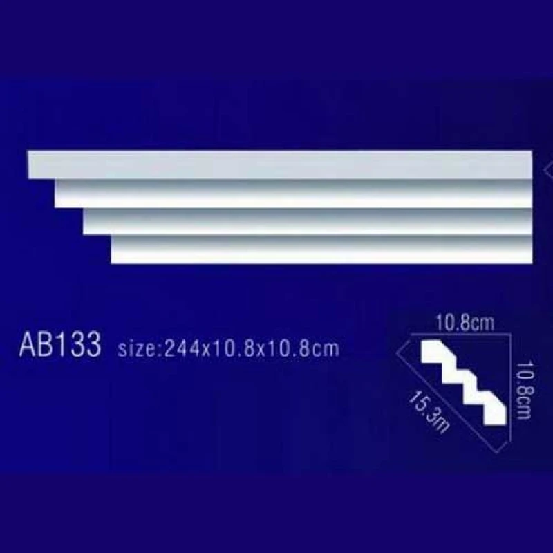 AB133 Плинтус потолочный без орнамента в Казани